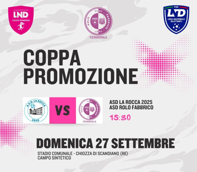 DOMENICA 27 SETTEMBRE – COPPA PROMOZIONE FEMMINILE
